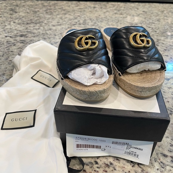 Gucci Marmot Espadrille Slides - Picture 1 of 5